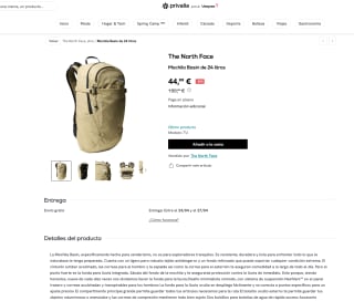 Mochila The North Face Basin 24 litros por solo 44,99€