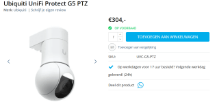 Ubiquiti Networks G5 PTZ-camera voor €304 bij Mymediacenter