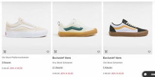 50% + 20% EXTRA korting in de Vans Sale