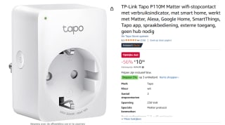 TP-Link Tapo P110M Matter smart stekker voor €10,90 bij Amazon