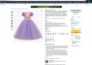 Disfraz de princesa Rapunzel IBTOM CASTLE Niñas por 46,25€