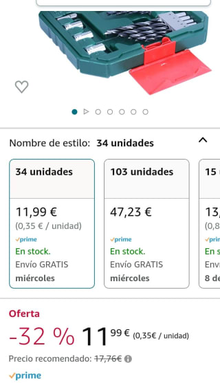 Bosch 34 uds. Set de puntas de atornillar y brocas X-Line por 11,99€.