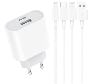 Cargador iPhone de 20W + dos cables de 2M por 9.98€