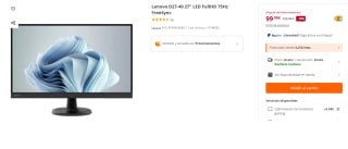 Monitor Lenovo D27-40 27" LED FullHD 75Hz FreeSync por 99.99€