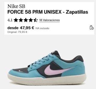 Zapatillas Nike SB Force 58 Premium por 40.76€