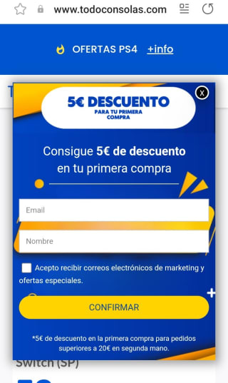 -5€ de Descuento en la primera compra.