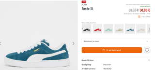 Puma Suede XL dames sneakers voor €50 bij Snipes