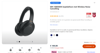 WH-1000XM4-koptelefoon met Wireless Noise Cancelling voor €189 bij Sony