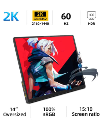 ZSUS 14" 2K Draagbare Monitor voor €59,69 dmv code bij Aliexpress