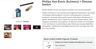 Philips Hue Ensis Hanglamp - White and Color Ambiance + Dimmer voor €249 bij Proshop