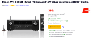 Denon AVR-S 760H - Zwart - 7.2-kanaals 140W 8K AV-receiver voor €396 bij Bol.com