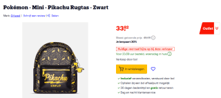 Pokémon Mini Pikachu Rugzak voor €33,82 bij Bol