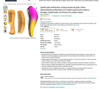Cepillo pelo antitirones QE'MONO incluye pinzas de pelo por solo 2,83€