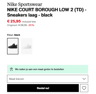 Nike Court Borough jongens kinderschoenen voor €19,99 bij Zalando