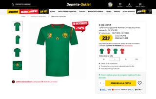 Camiseta leones CAMERUN LE COQ SPORTIF futbol soccer por solo 23€