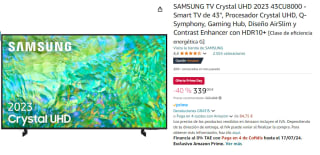 TV Samsung Crystal UHD 2023 43CU8000 Smart TV 43" por 339€
