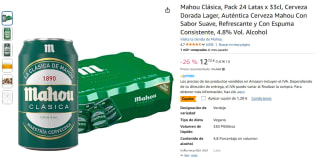 24 latas Mahou Clásica Cerveza Dorada Lager por 11,08€