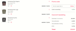 3 paar Havaianas slippers voor €33,-