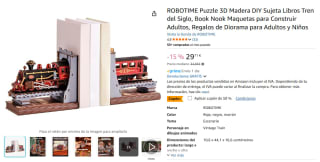 Puzzle 3D Madera DIY Sujeta Libros Tren del Siglo por 14,85€