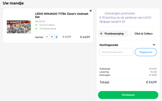 €10 korting op LEGO Ninjago artikelen vanaf €50 bij Smyths Toys