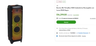 Bocina JBL PartyBox 1000 por $13,908 en Bodega Aurrera con cupón
