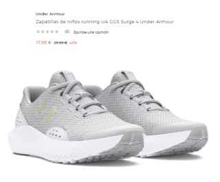 Zapatillas de niños running UA GGS Surge 4 Under Armour por 17.95€
