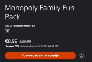 Monopoly Family Fun Pack voor €8,99 in de Playstation Store