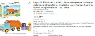 PLAYMOBIL Junior - Kiepwagen voor €9 via Amazon