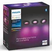 Philips Hue Centura inbouwspot - White and Color - zwart rond (3-pack) voor €127,50 bij Amazon