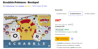 Scrabble Pokemon (NL versie) voor €29,99 bij Bol