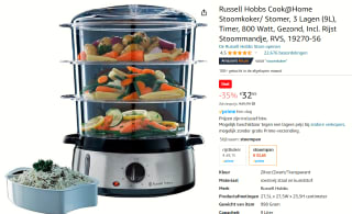 Russell Hobbs Cook@Home stoomkoker 9 liter voor €32,65 bij Amazon