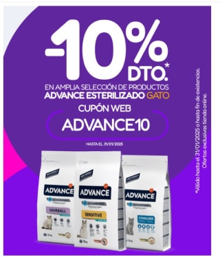 10% descuento en selección advance gato
