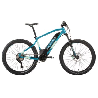 Bicicleta eléctrica de montaña mujer 27,5+" Rockrider Ebike St 900 turquesa