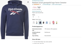 Reebok Heren Hoodie Navy voor €16,50 bij Amazon