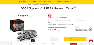 Lego Star Wars 75192 - Millenium Falcon à 685,22€