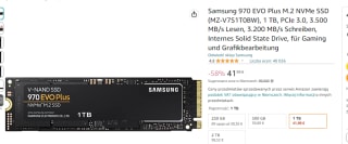 Samsung 970 EVO Plus 1TB SSD M.2 NVMe PCIe 3.0 por 41.99€