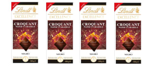 4 Tabletas de 100 grs de Chocolate Lindt Excellence Croquant Wafer y Caramelo por 9.09€