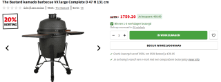 The Bastard kamado barbecue VX large Complete voor €1.759 bij Intratuin