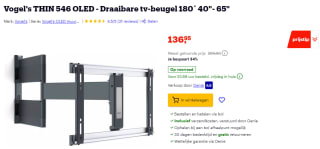 Vogel's THIN 546 ExtraThin Draaibare tv beugel voor €136,95 bij Bol