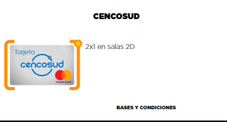 2x1 con Cencosud en Cinemark Hoyts
