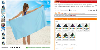 Toalla de playa de microfibra de color sólido por 2,76€