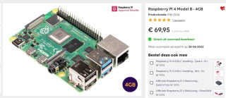 Raspberry Pi 4 Model B - 4GB voor €69,95 bij Kiwi Electronics