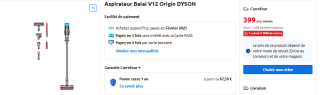 Aspirateur Balai Dyson V12 Origin à 399€
