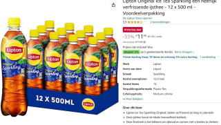 Lipton Original sparkling ice tea tray voor €11,98 bij Amazon