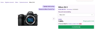 Nikon Z 6II Body Zwart voor €1.589 bij CameraNU