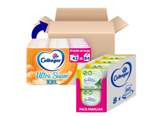 Colhogar Ultra Suave XXL x42 + Colhogar Moist Aloe Vera x640 por solo 28,78€