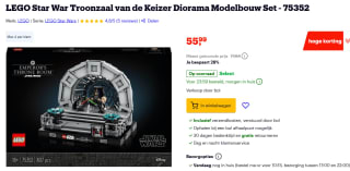 Lego Star wars Troonzaal van de keizer diorama voor €55,99 bij Bol
