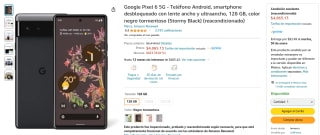 Google Pixel 6 5G 128GB Reacondicionado por $4,865 en Amazon