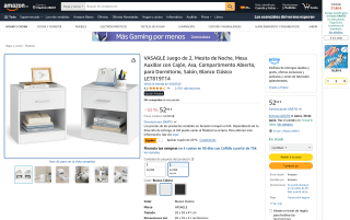 Juego de 2 Mesitas de Noche VASAGLE por 42,39€