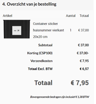 Gepersonaliseerde containerstickers van 20cm, 2 voor €7,95 bij Fotocadeau.nl